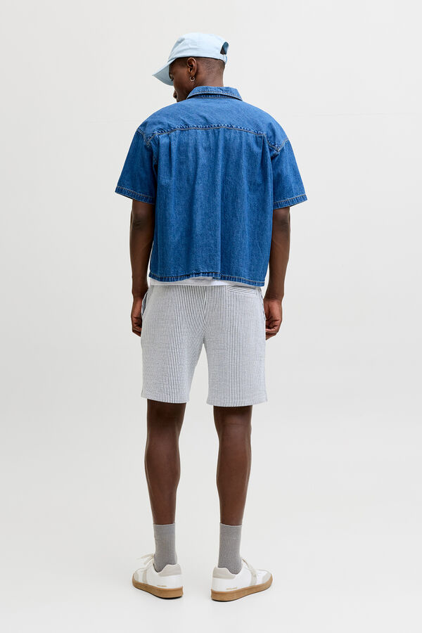 Jack & Jones Relaxed fleece Bermuda shorts white
