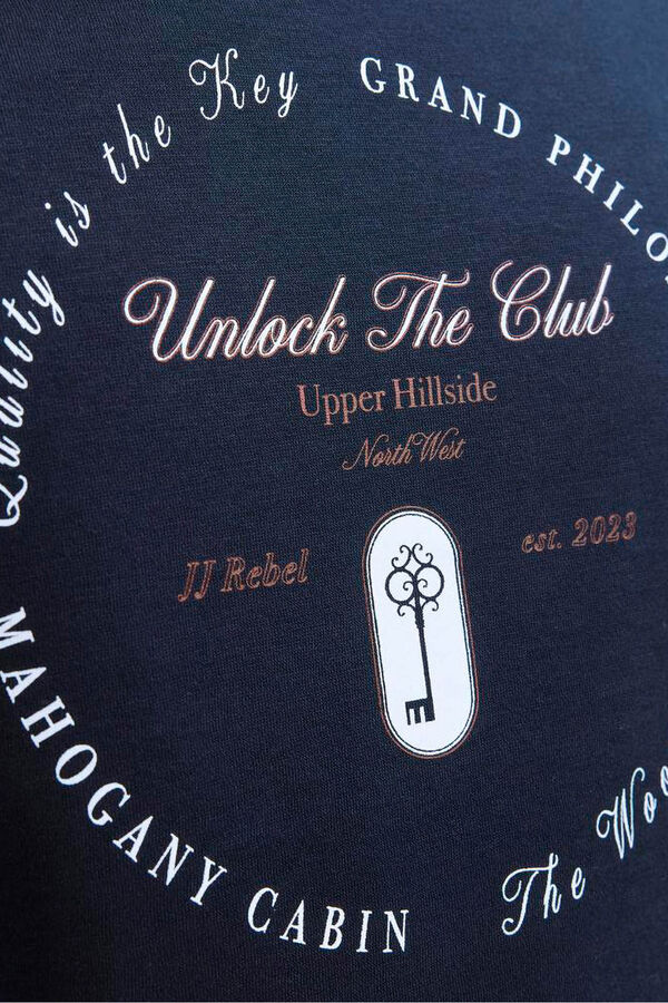 JJ REBEL Front print sweatshirt bleu