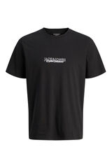 Jack & Jones T-shirt básica com estampado frontal preto