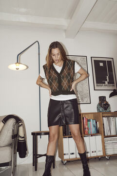 Springfield Faux-leather skirt black