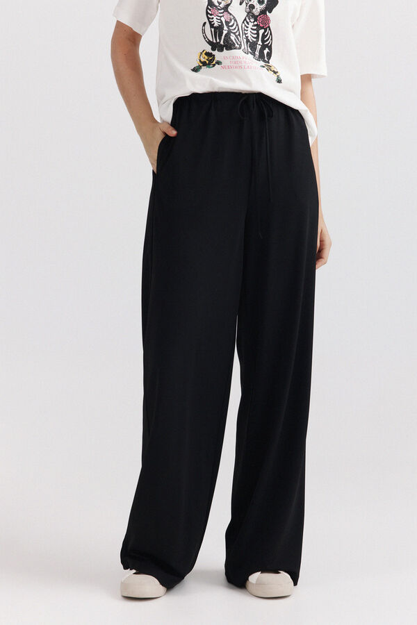 Springfield Fluid viscose trousers black