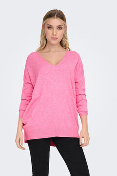 Springfield Women's jumper with V-neck and long sleeves. purple