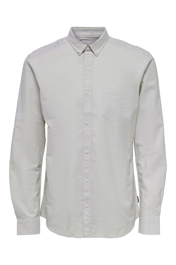 Springfield Long-sleeved Oxford shirt gray