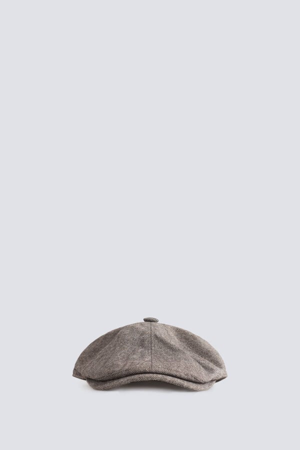 Springfield Wool blend flat cap brown