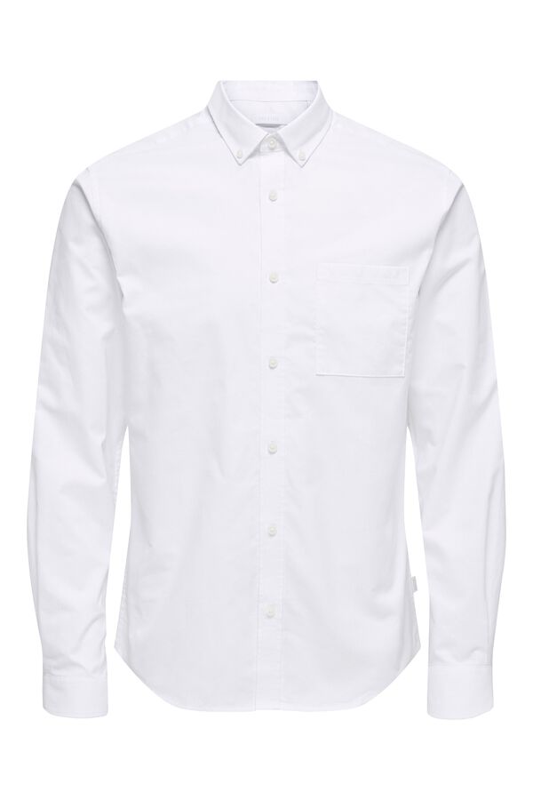 Only & Sons Camisa manga larga blanco