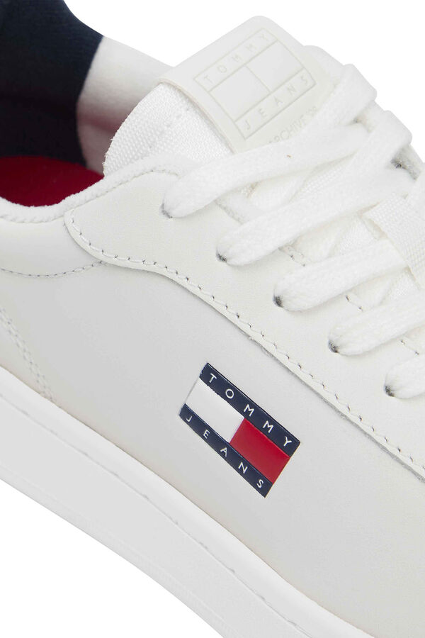 Tommy Jeans White Tommy Jeans sneakers with flag logo white
