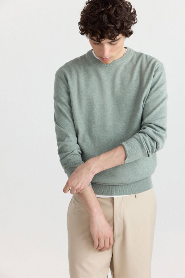 Springfield Basic round neck jumper green