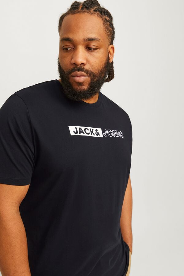 Jack & Jones PLUS Camiseta slim manga corta negro