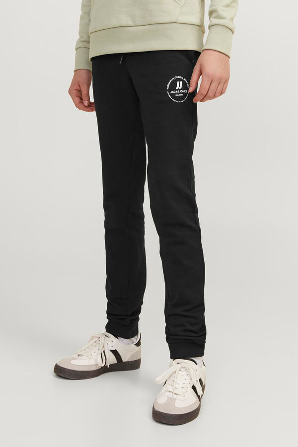 Jack & Jones Junior jogger de algod&oacute;n slim fit negro