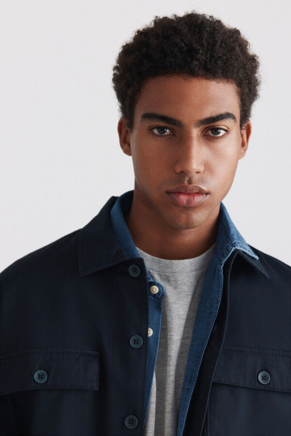 Springfield Oversize fit overshirt blue