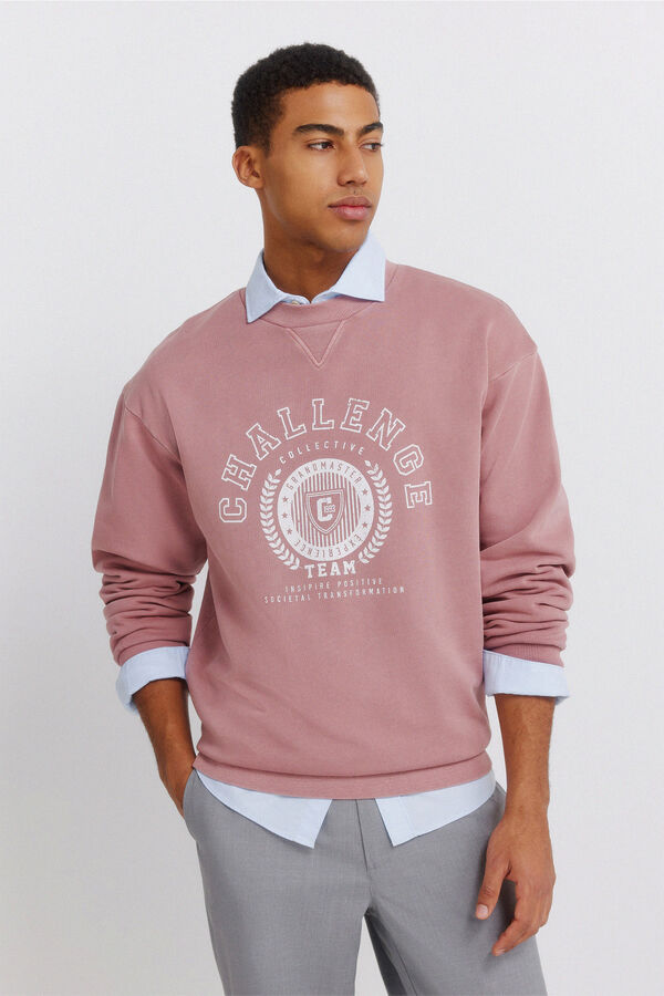 Springfield Sudadera tinte en prenda rosa