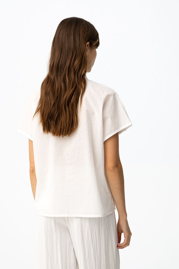Tiffosi Blusa de manga curta e modelagem solta bege