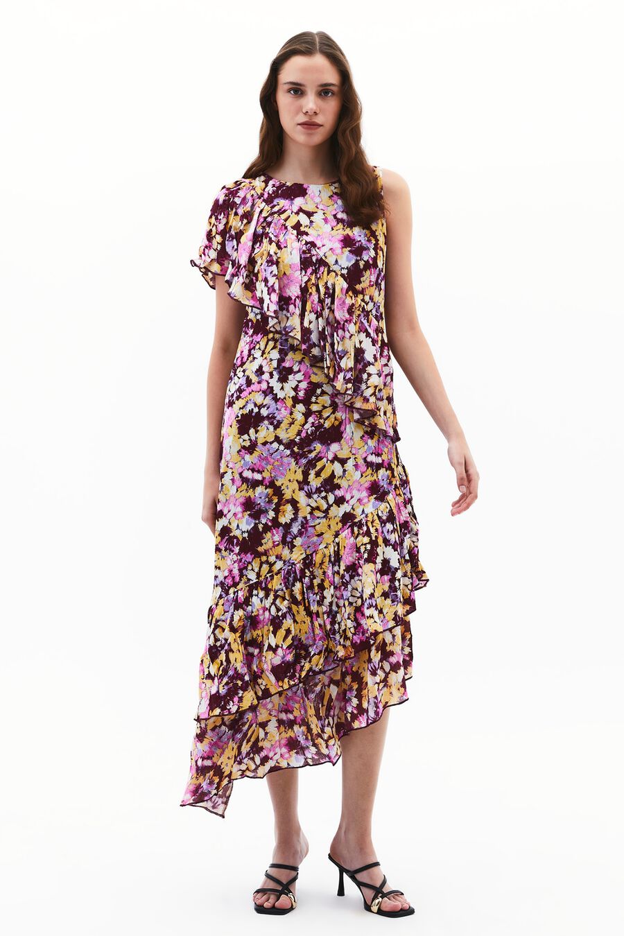 Vestido midi asimétrico