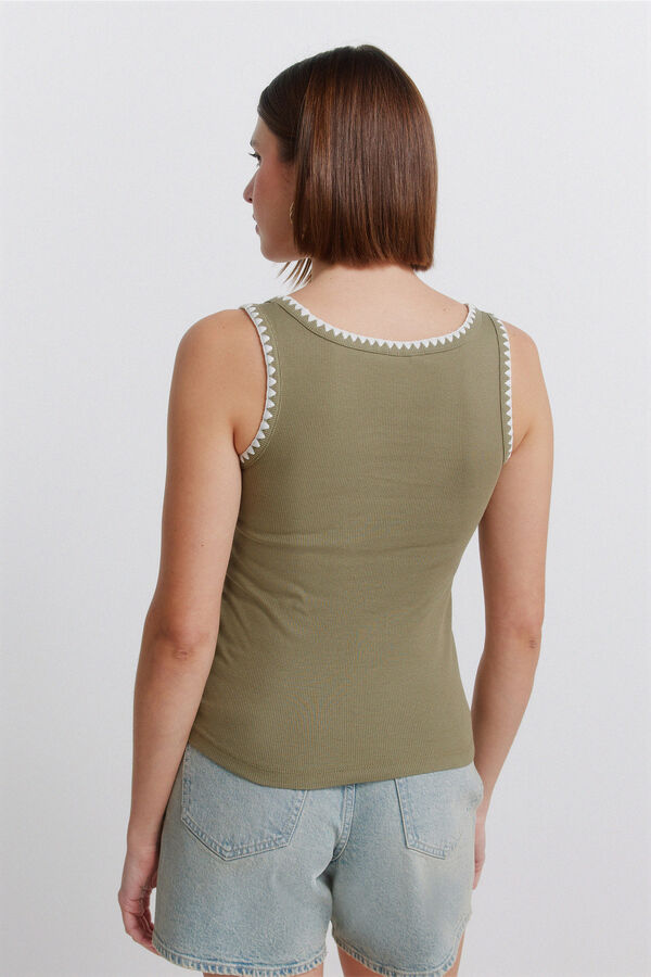 Springfield Embroidered racer back vest top printed