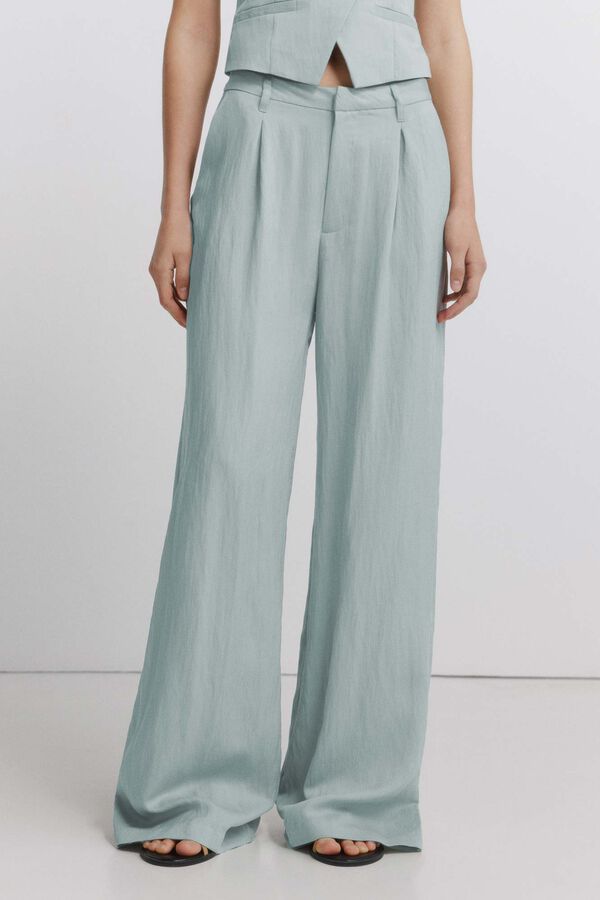 Springfield &Scaron;iroke plisirane pantalone Zelena