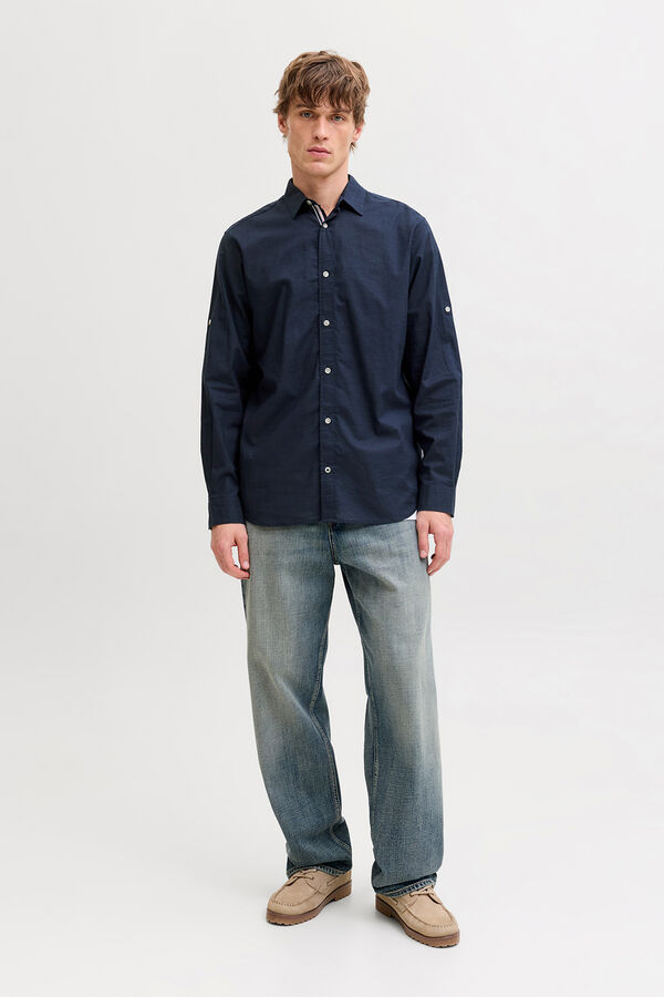 Jack & Jones Cotton long sleeve shirt blue