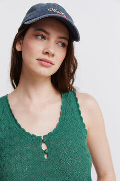Springfield Pointelle knit button T-shirt