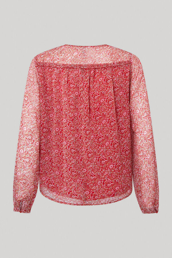 Springfield Floral chiffon blouse ecru