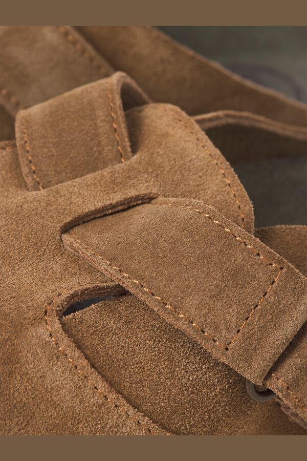 Jack & Jones Split leather buckle clogs nude