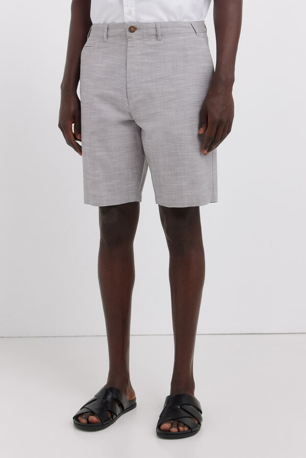 Springfield Bermude od chambray tkanine udobnog slim fit kroja Siva