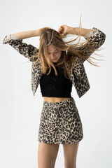 Tiffosi Young Leopard print denim skirt-pants Crna