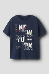 Name It Camiseta infantil de manga curta azul