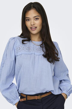 Springfield Long-sleeved lace blouse blue