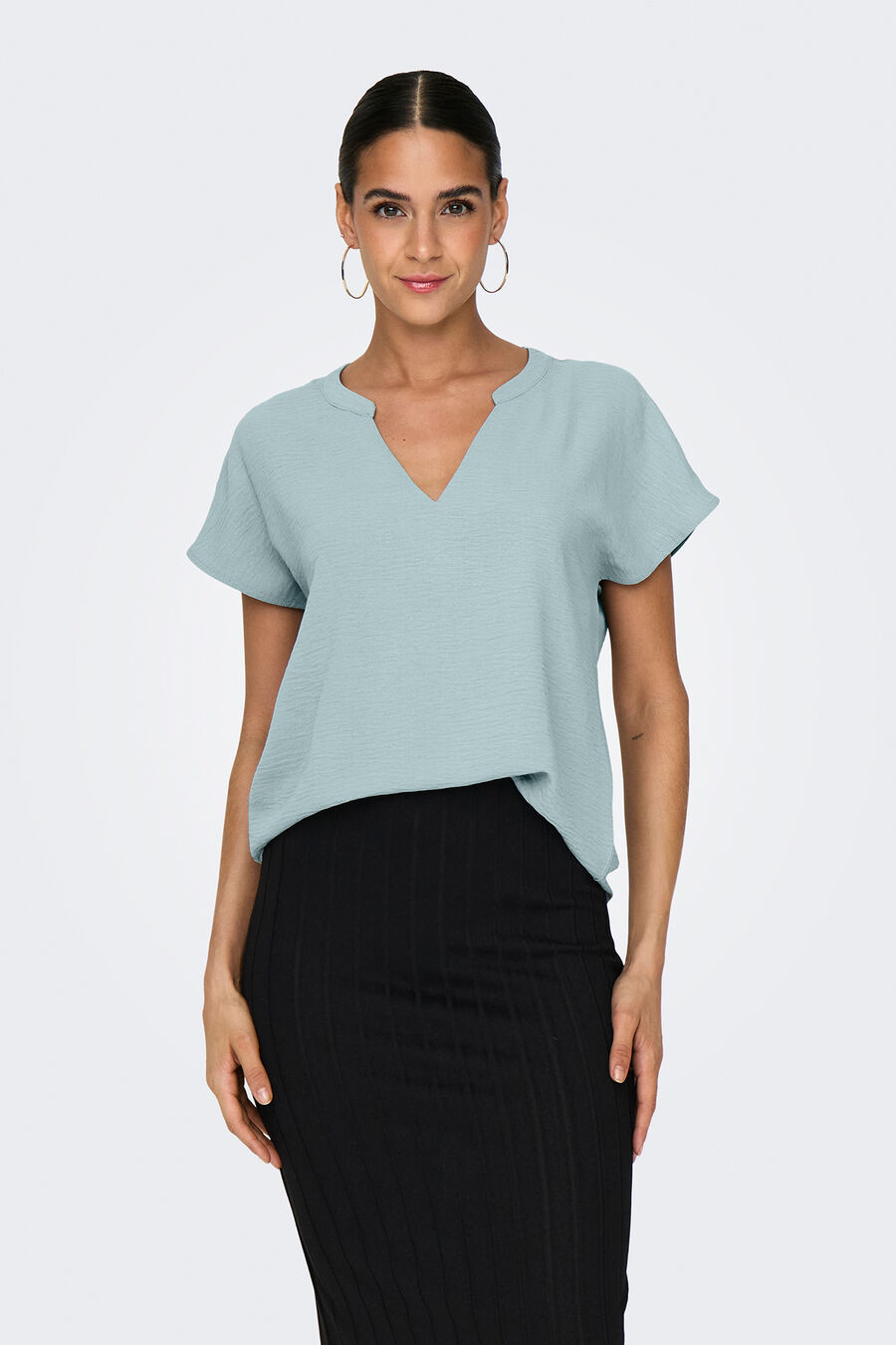 Blusa manga corta lino