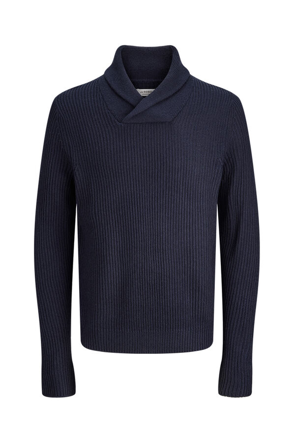 JJ REBEL Cross- neck jersey-knit jumper blue