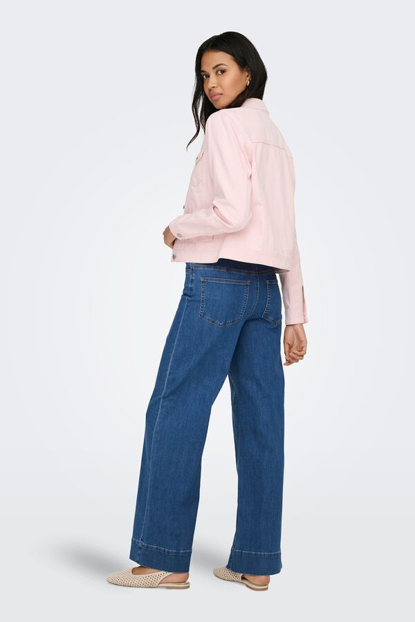 Only Chaqueta vaquera bolsillos delanteros rosa