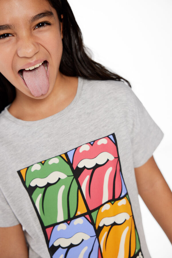 Springfield Girls' Rolling Stones T-shirt svijetlosiva