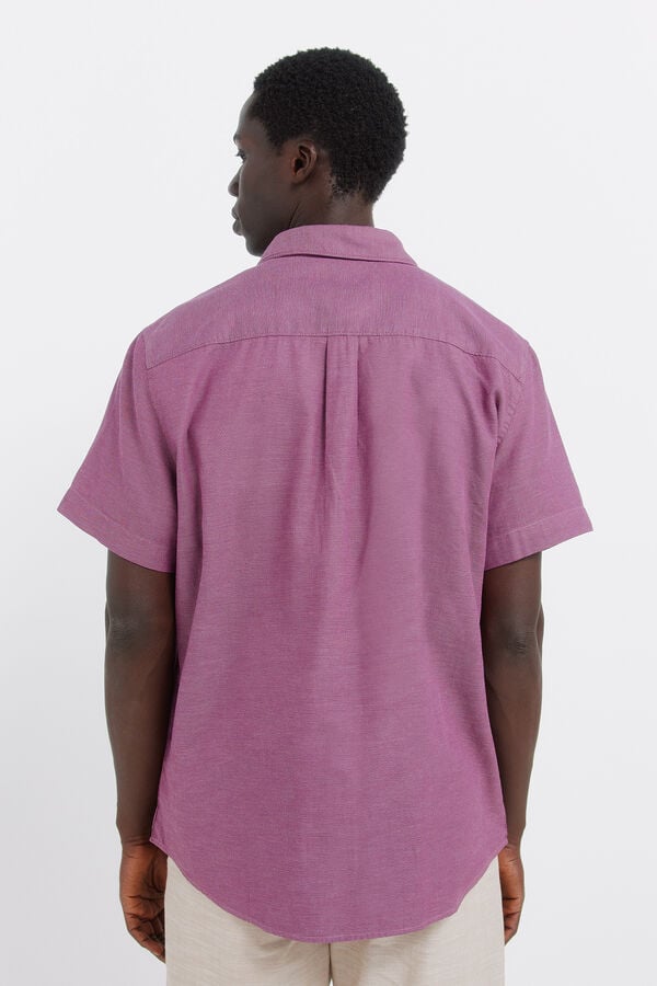 Springfield Two-tone structured short sleeve shirt red