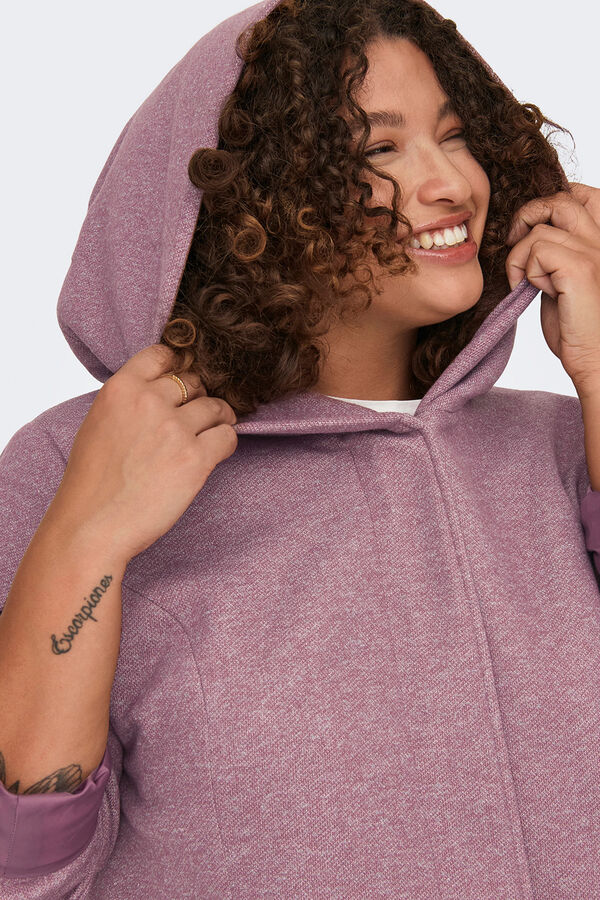 Only Carmakoma Abrigo midi de pa&ntilde;o talla grande rosa