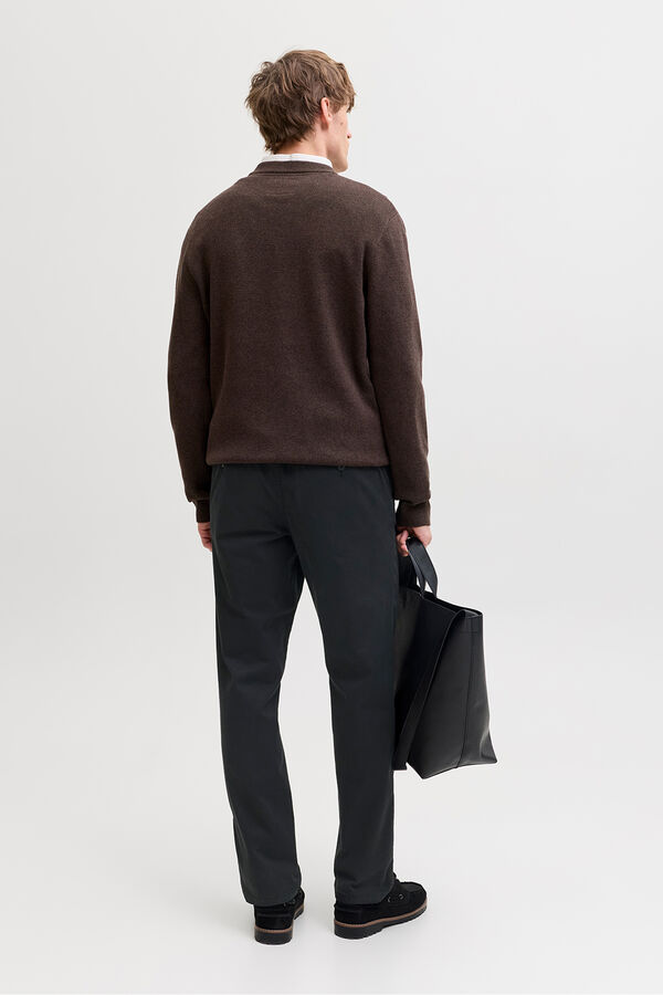 Jack & Jones Mid-rise regular fit chinos Crna