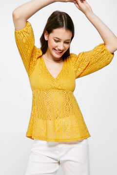 Springfield T-shirt Crochet jaune