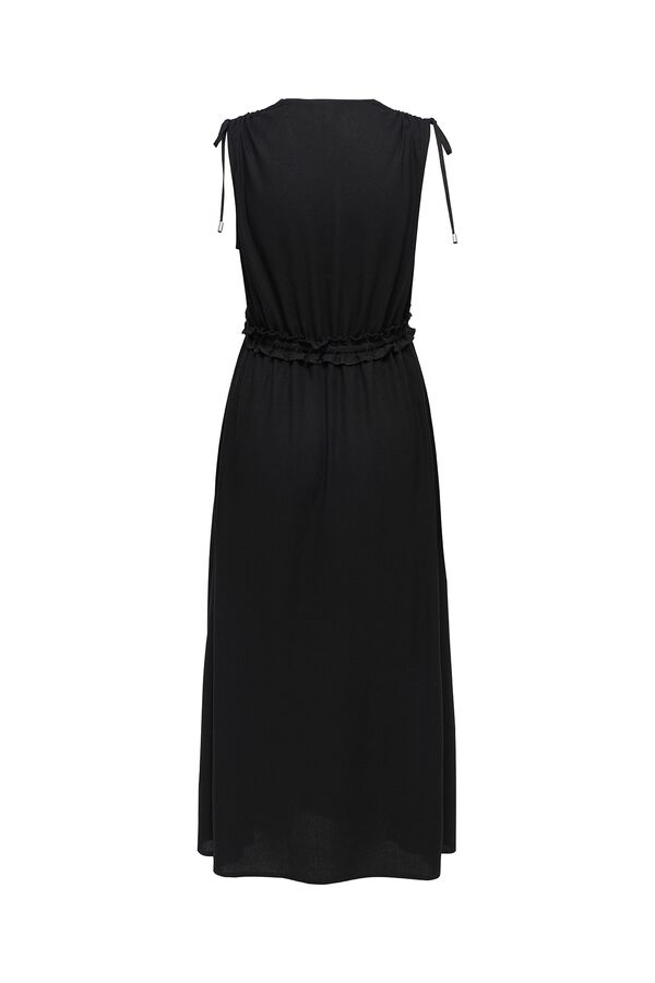 Only Vestido largo de lino negro