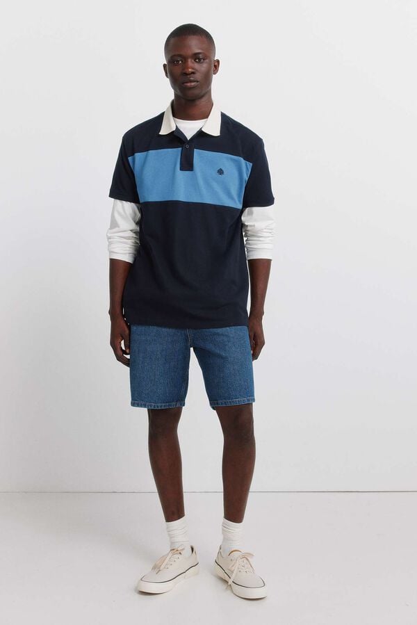 Springfield Piqu&eacute; regular fit polo blue