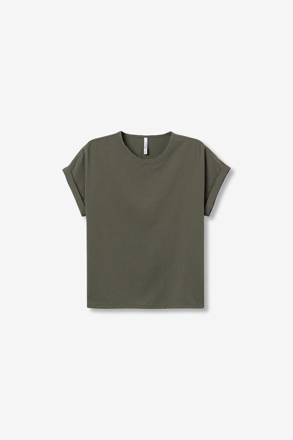 Tiffosi Blusa relaxed manga corta kaki