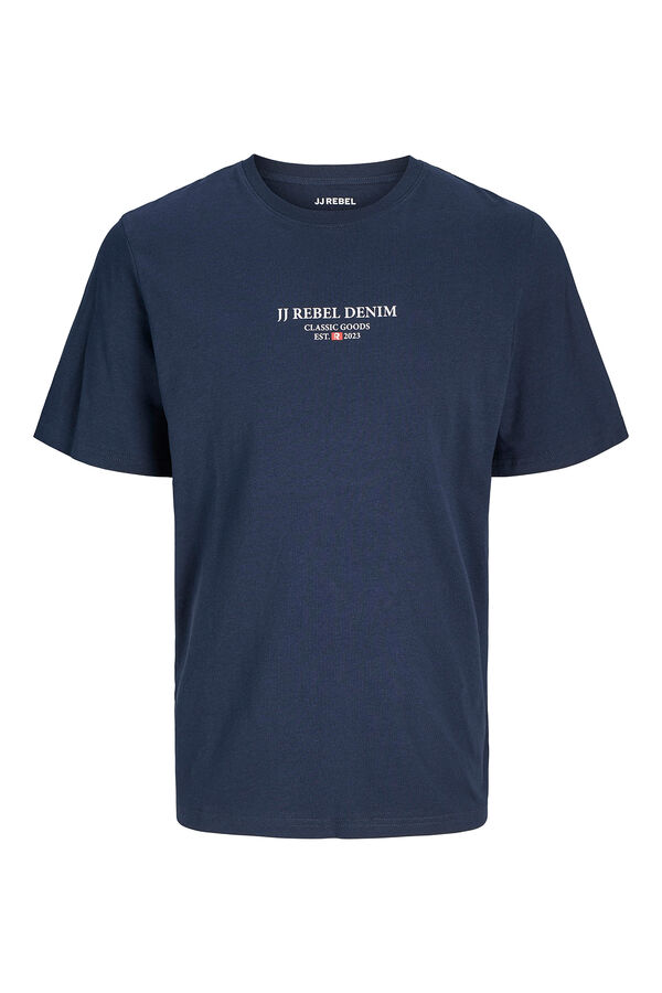 JJ REBEL Bedrucktes T-Shirt mit normaler Passform Blau