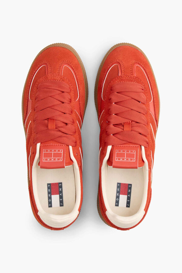 Tommy Jeans Orange Tommy Jeans sneakers with caramel sole red