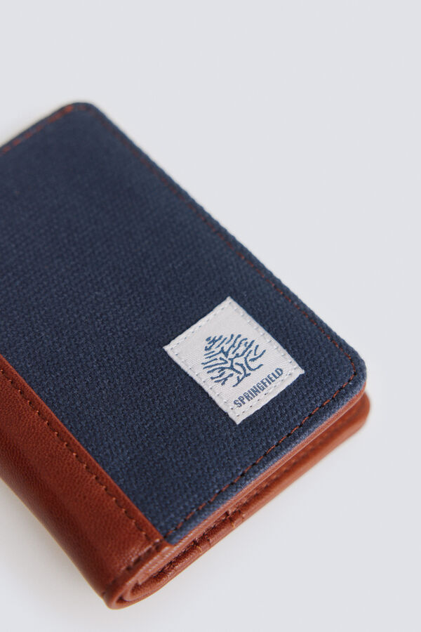 Springfield Canvas and faux leather wallet blue