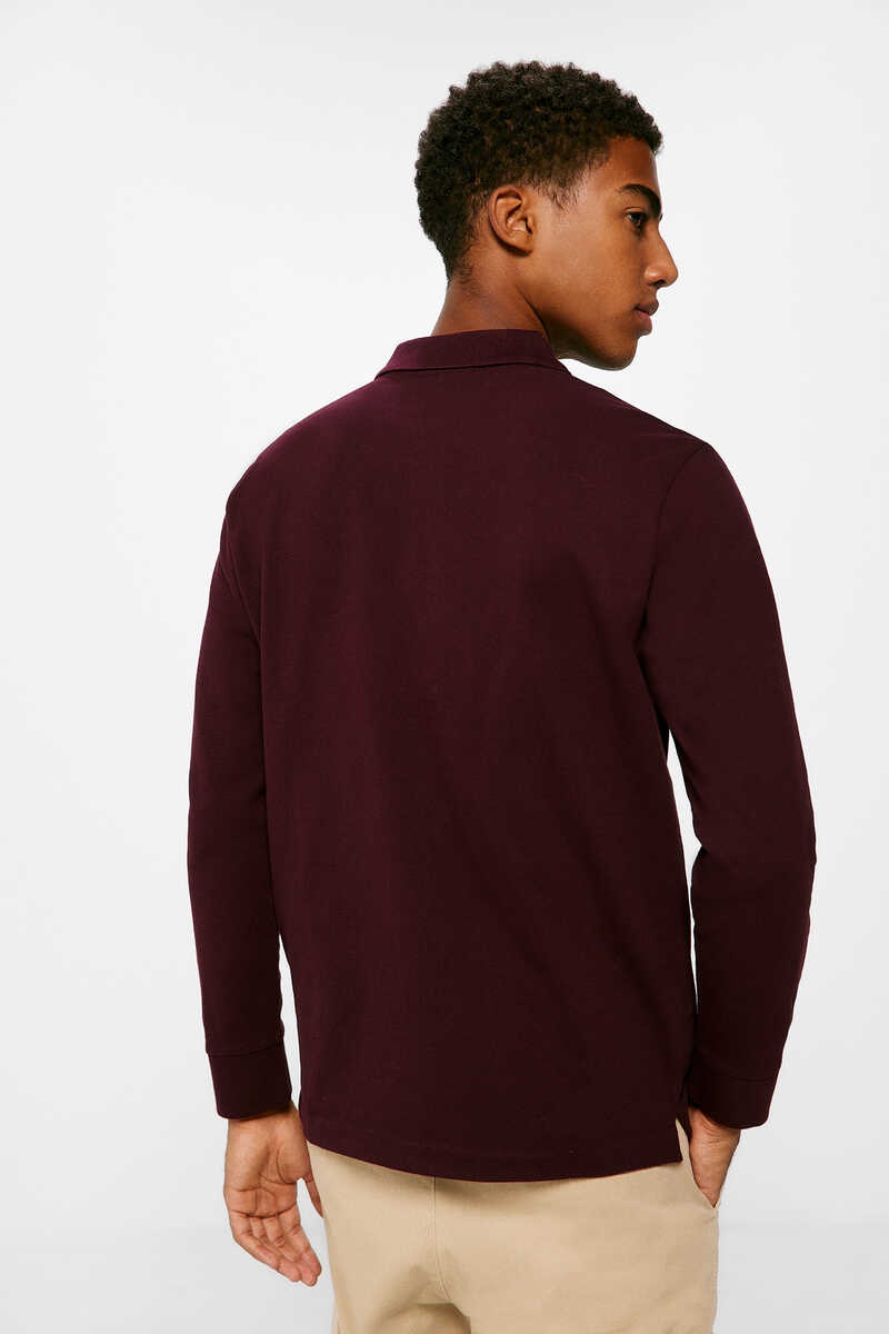 Springfield Springfield long-sleeved essential polo shirt red