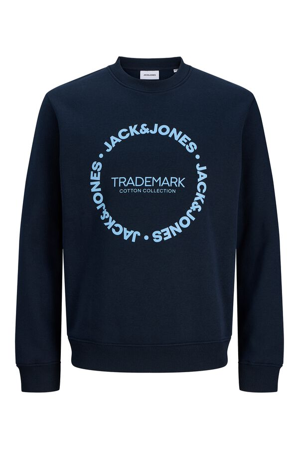 Jack & Jones Sudadera cuello redondo azul