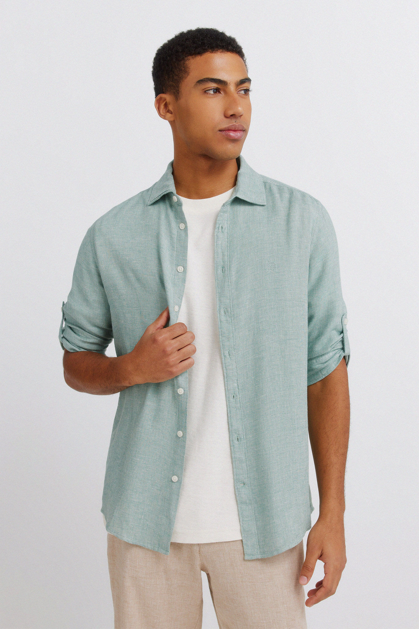 Springfield Camisa manga 3/4 em linho e viscose