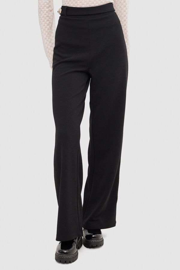 Inside Wide-leg trouser with buttons Crna