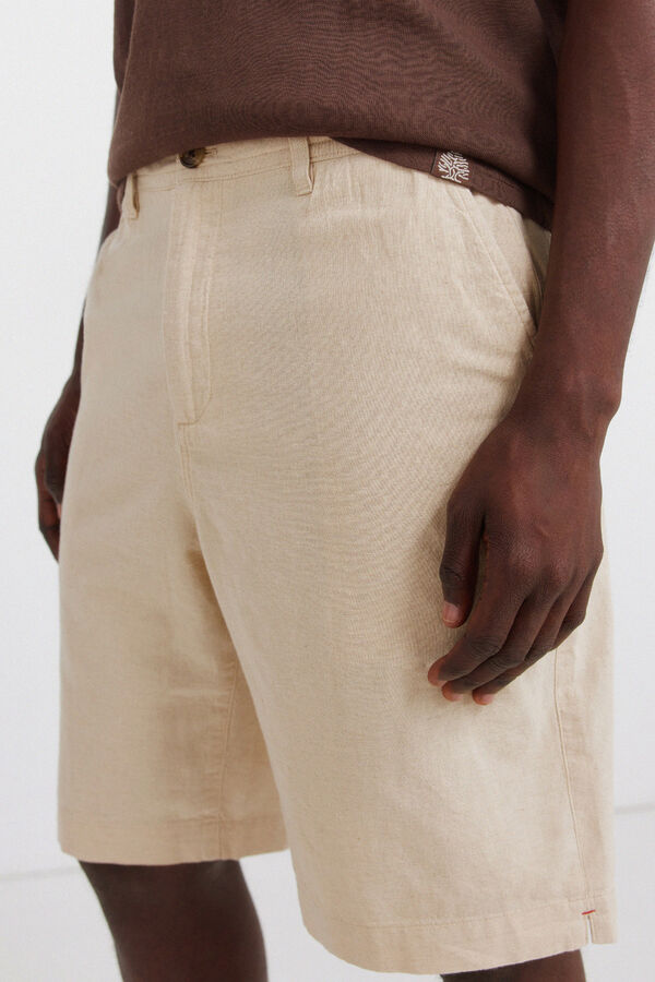 Springfield Linen relaxed fit Bermuda shorts brown