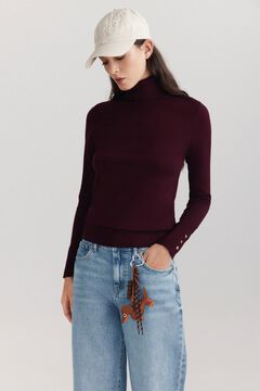 Springfield Camisola gola alta com bot&otilde;es nos punhos