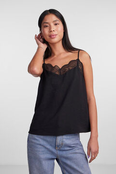 Pieces Blusa lencera tirantes negro