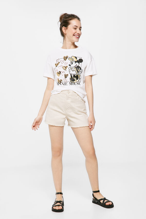 Springfield T-Shirt „Minnie Mouse“ Herzen camel