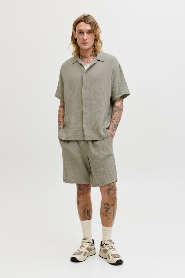 Jack & Jones Bermuda relaxed fit seersucker verde
